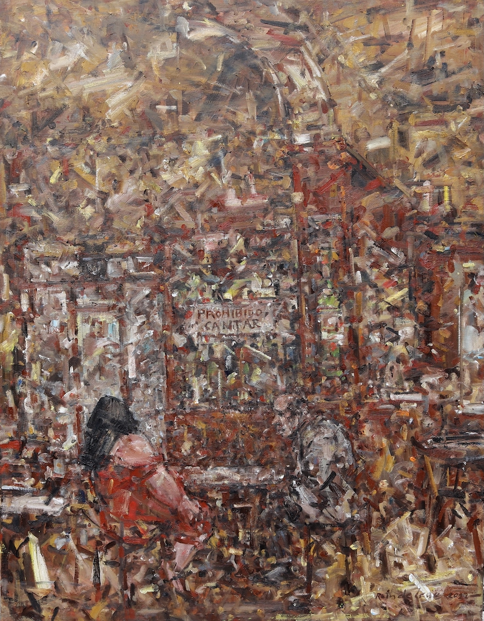 2022 “Prohibido Cantar” Oil on canvas, 116/89 cm.